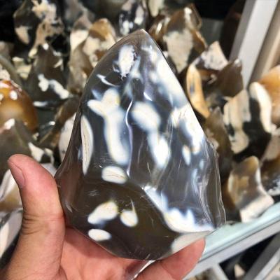 China China Hand Carved Stone Natural Healing Quartz Flames Crystal Carving for sale