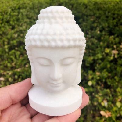 China China New Arrival Natural Crystal Carved Crafts Healing Buddha Stone White Marble Carving Statue For Healing for sale