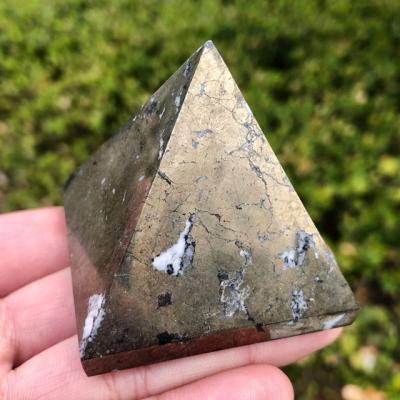 China China high quality natural pyrite crystal price pyrite pyramid healing stone pyramid for home decor for sale