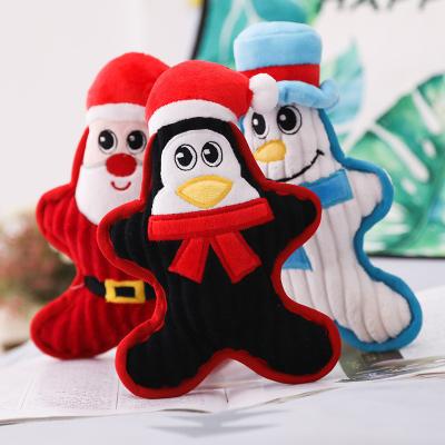 China Natural Toy Dog Toy Cotton Rope Pet Sustainable Chew Teeth Cleaning Christmas Snowman for sale