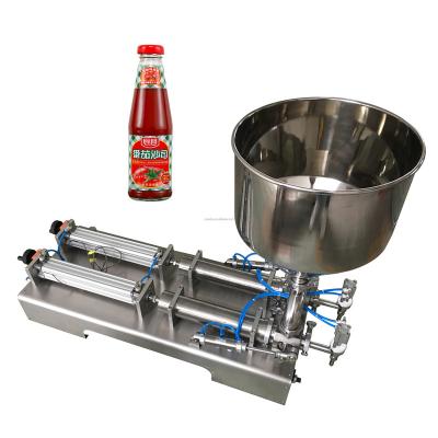 China semi automatic food bottle filling machine for liquid water sauce butter paste with lower price for sale à venda