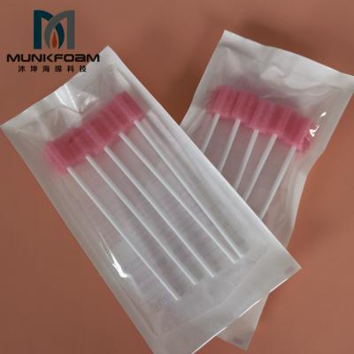 China Plastic+sponge MUNKCARE disposable oral swabs say cleaning swab lip sticks 5 pcs per pack for sale