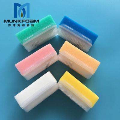 China MUNKCARE Sustainable Kids Sensory Brush Hands Cleaning Soft Sponge Bristle Bath Brush for sale