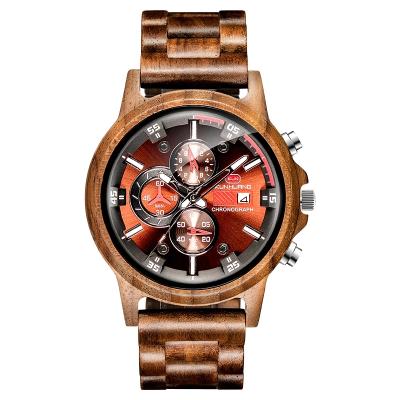 China KunHuang Automatic Date Feature Men Automatic Popular Quartz Watch Accurate Date Men's Sport Watches Wood Watch for sale