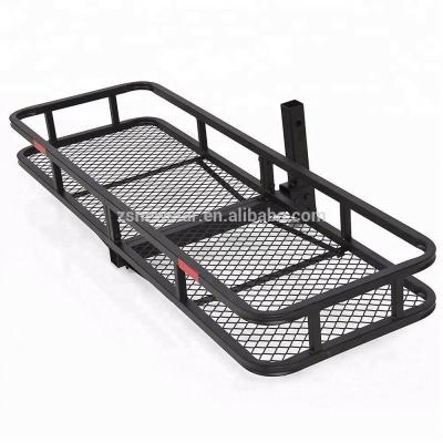 China 500lbs Steel Car Luggage Rack Cargo Carrier Black Steel Basket for sale