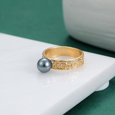 China Tough Custom Gold Plated Hawaiian Couples Ring Jewelry Samoa Pearl Ring Wedding Rings Set for sale