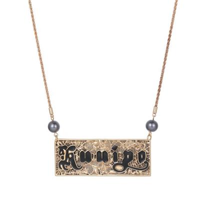 China Gold Luxury Square Chain High Quality Women's Jewelry Accessories Hawaiian Sublimation Necklace for sale