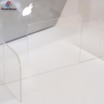 China Traditional Laser Cut Sticking Office Protective Shield Clear Acrylic Portable Office Separation Guard Sneeze Table Dividers for sale