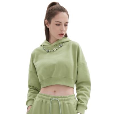 China INS Autumn Cropped Top Hoodies Long Sleeve Anti-wrinkle Sweated Sports Women Bamboo Hoodies 2021 for sale