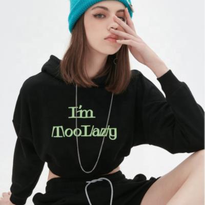 China Anti-wrinkle Autumn Crop Hoodies Long Sleeve 2021 Sweat Sports Women Bamboo Hoodies for sale