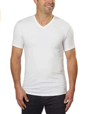 China QUICK DRY Classic Bamboo Basic Wholesale Casual Short Sleeve V-Neckline Style Men's Soft Fit T-Shirt for sale