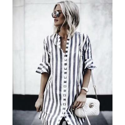 China Viable customized design fashion cotton rayon spandex shirt factory women fashion tops clothing European brands for sale