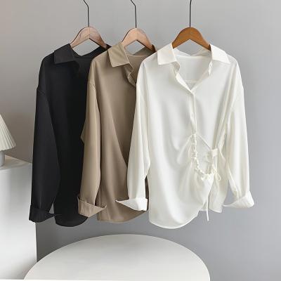 China Anti-Wrinkle Chiffon Long Sleeve Women Shirt Ladies Formal Casual Office Wear Blouses And Tops for sale