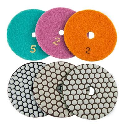 China Dry Polish Pads of Durable 80mm/100mm Granite and Marble or Honeycomb Diamond Flexible Grinding Discs for sale