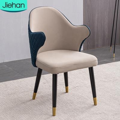 China Newest Design Wood Legs Heavy Duty High End Luxury Furniture Vintage Upholstered Leather Velvet Dining Chairs for sale