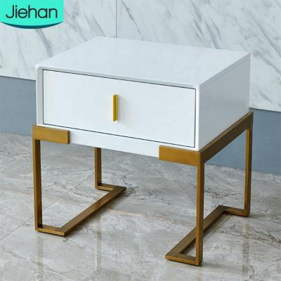 China 2021 Classic Wooden Drawer Bedroom Furniture Chinese Modern White Metal Drawer Nightstand One for sale