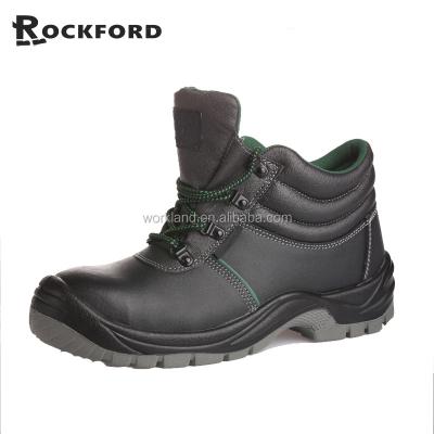 China Classic Genuine Leather Steel Toe Boots FD4109 Online Wholesale Men's Toe Style Safety Shoes Black for sale