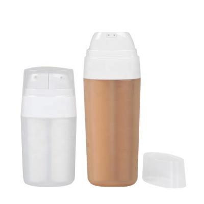 China BEAUTY PACKAGING popular double shot airless tube for beauty and sun protection cosmetic package pp plastic airless bottle for sale