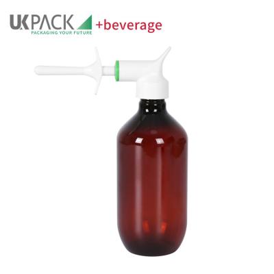 China BPA Free Medicine Pet Store 500ml Plastic Bottle With Feeding Pump Doser UKH03 Amber Shading Medicine Bottle With Feed Conductive Swif for sale