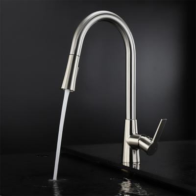 China Modern high quality faucet pull out brushed nickel spray kitchen pull down faucet. for sale