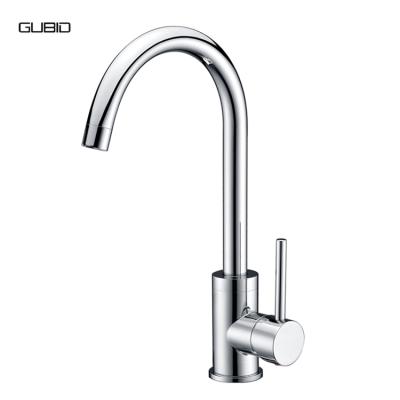 China Kitchen Brass Single Lever Faucet Mixer Tap Goose Neck Goose Neck Kitchen Faucets Chrome Single Handle Metered Faucet for sale