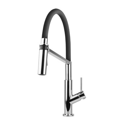 China Modern Magnetic Absorption Pull Down Kitchen Red Faucet Hose Silicone Hardware Chrome Brass Finish 360 Degree Swivel for sale