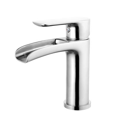 China Modern Basin Mixer Tap Bathroom Single Handle Copper And Sink Faucet Chrome Finished Round Basin Faucet for sale