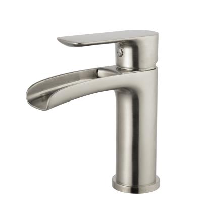 China Modern Brushed Nickel Single Lever Kitchen Mixer Basin Faucet CUPC Cartridge Basin Sink Faucet For Bathroom for sale