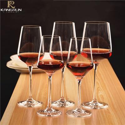 China Guangzhou Design Crystal Clear Red Wine Goblets Red Wine Goblet Gift Wine Glass Cup Lead Free Knock Down Glass Set for sale