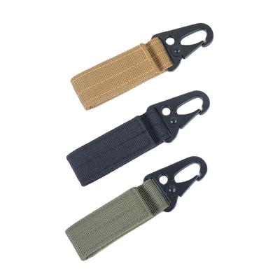 China Black Nylon Trekking Keeper Durable Wholesale Tactical Pocket Gear Clip Gear Belt Key Chain Tactical Climbing Chain for sale