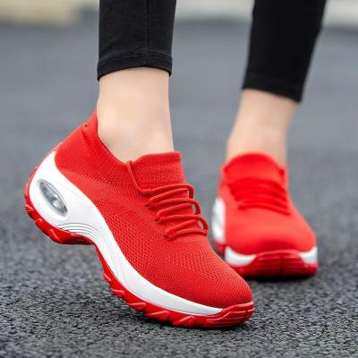 China 2023 new PU air cushion thick sole women's shoes women's rocker sports shoes, leisure, fashion, light weight, flying armor for sale