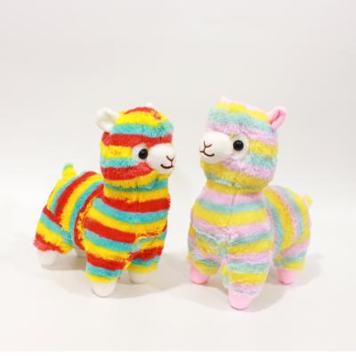 China Plush Stuffed Animal Custom Filled Animal Soft Toys Rainbow Alpaca Plush for sale