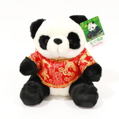 China Creative Plush Stuffed Style Dressed Panda Plush Stuffed Toy Dolls for sale