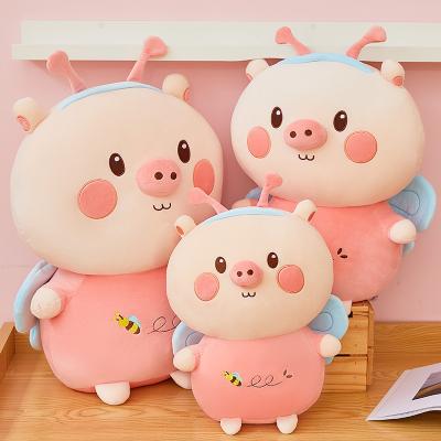 China Hot Selling Plush 40cm Animal Shaped Reversible Reversible Stuffed Gift Chinese Plush Happy New Year 2019 Red Pig Toy for sale