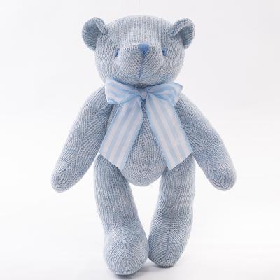 China 2020 New Kinit Fabric Teddy Bear Stuffed Animal Plush Soft Blue Toy For Baby Sleeping Toy for sale