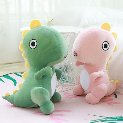 China Sitting Rubber Toy Small Plush Stuffed Tyrannosaurus T Rex Realistic Soft Pvc Dinosaur Compression Stuffed Animal Cute for sale