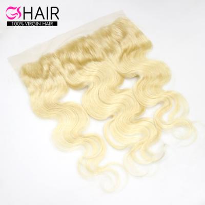 China 4X13 6X13 Straight Lace Frontal Cuticle Aligned Virgin Blonde #613 Human Hair Cheap Bundles With Lace Closure for sale