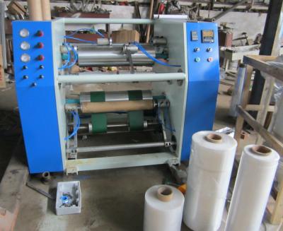 China Semi-auto Stretching Film Slitter Rewinder Machine Electric 220V 350 KG for sale