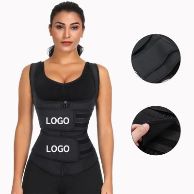 China Custom Made Breathable Waist Trainer Vest Private Label Logo Trainer Women Double Belt Waist Trainer Wholesale Plus Size Waist for sale