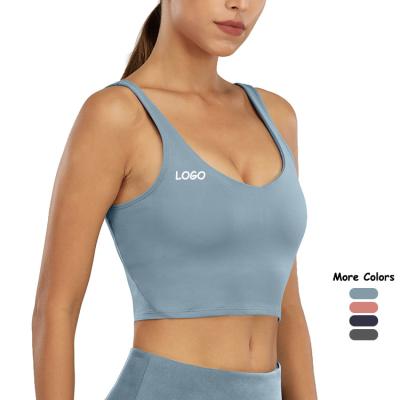 China 2021 Women's Yoga Bra 78%Polyester+22%Spandex Senior Custom Logo Sports Bra Breathable Sports Bra Gym for sale