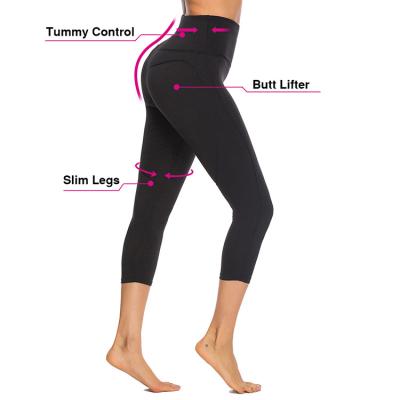 China Wholesale Antibacterial Fashionable Comfortable Black Color High Waist Yoga Pants Leggings For Women for sale