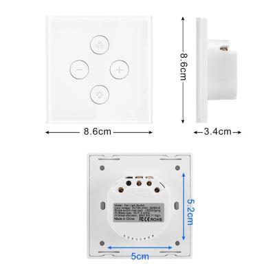 China Tuya Smart WiFi Fan Lamp Switch Wireless Electric Touch LED Wall Automation Sensor Cell Phone Glass Smart Remote Control LIGHT Switch for sale