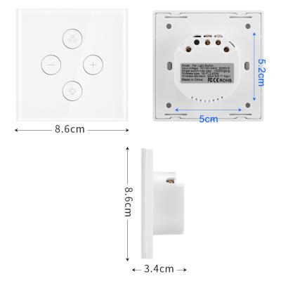 China Mobile Phone Smart Home Automation Wireless WIFI Remote Control System Controlled EU Panel Ceiling Fan Lamp Wall Touch Remote Control Light Switch for sale