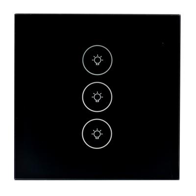 China Tuya Smart Life Home Light Wall Touch Switch Wifi Eu Lightweight Glass Panels WiFi No Neutral Smart Home for sale