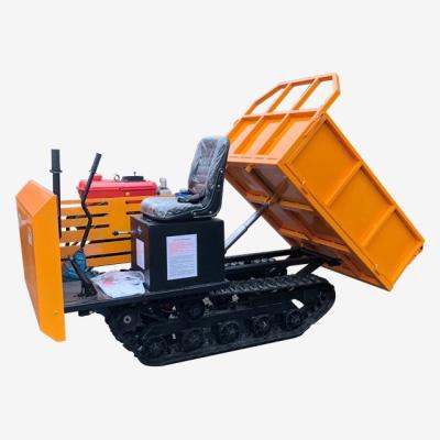 China Small Farm Machinery Mini Crawler Dumper Tractor 1.5 Ton Cargo Self-Dump Truck 1500mm*1000mm*300mm (Customized) for sale