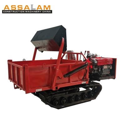 China Construction Material Shops Mini Dumper Trucks Track Truck 1 Ton Crawler Dumper Trucks Rubber Track For Sale for sale