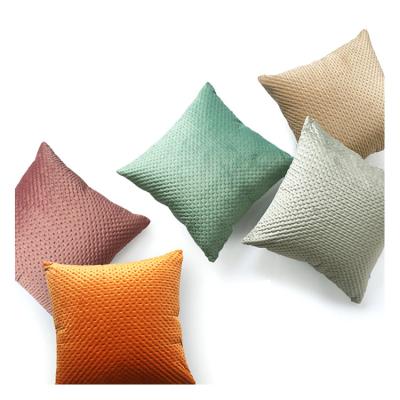 China Soft Modern Yellow Green Polyester Velvet Knitted Cushion Pillow Cover For Sofa Office Indoor Decorative Car for sale