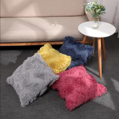 China China Supplier Plain Color Short Plush Velvet Soft Cushion Cover Decorative Home for sale