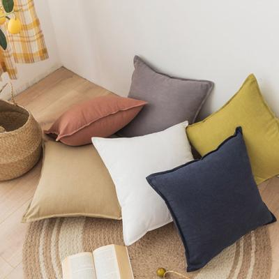 China 2020 Anti-Static Hot Selling Made In China Cushion Cover Chair Cotton Solid Color Linen Cushion Cover for sale