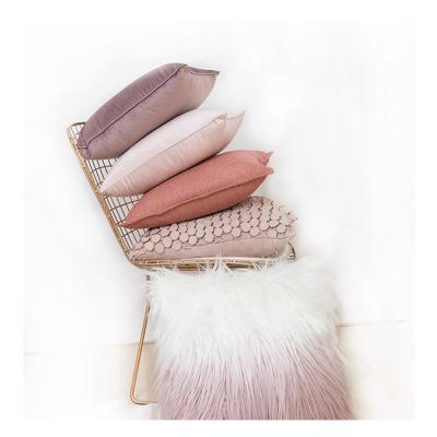 China Soft Moroccan Style Nordic Polyester Pleated Long Hair Fur Velvet Decorative Cushion Pillow Covers For Bedroom Office Living Room for sale